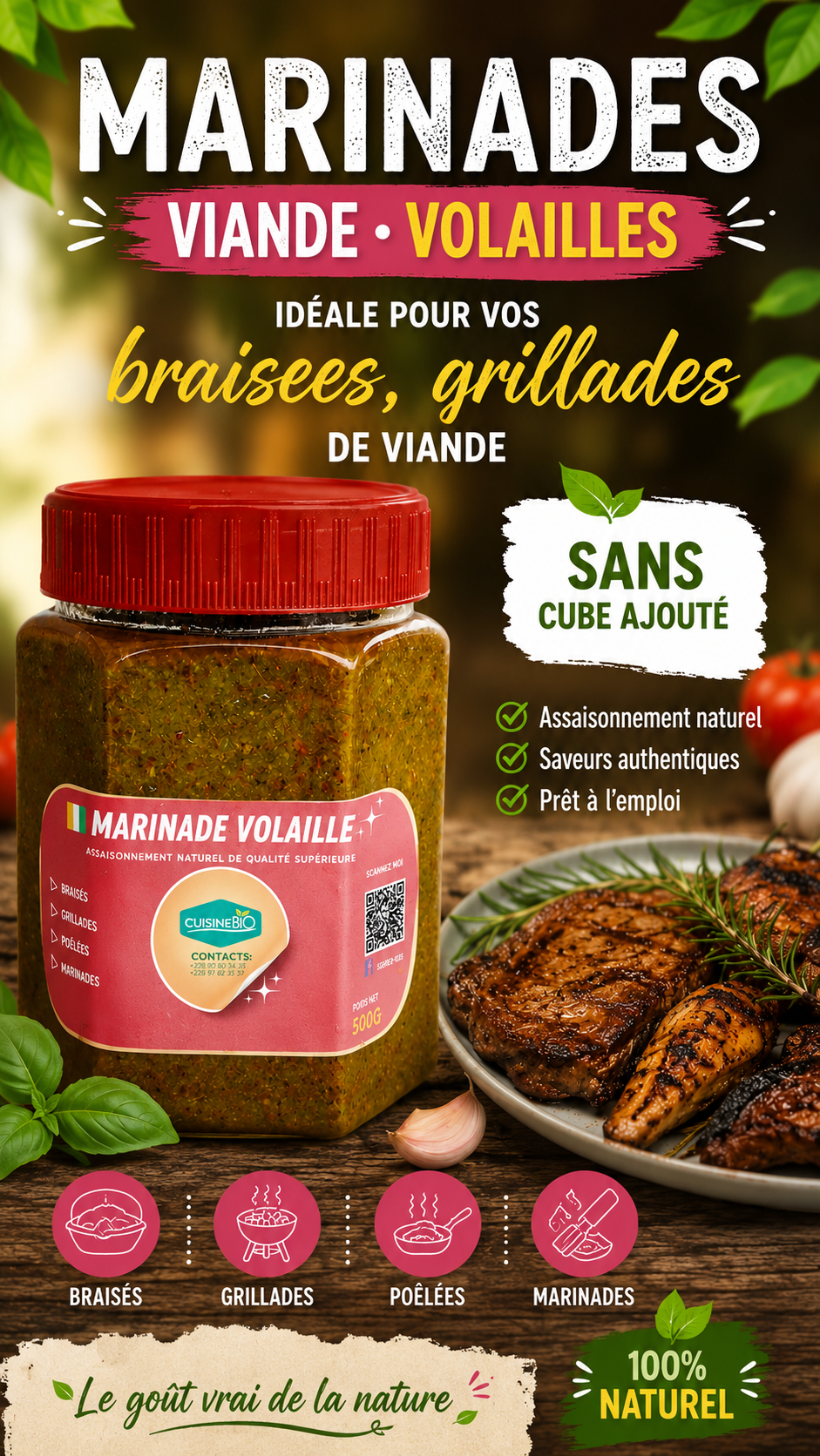 Marinade viande volaille 1kg