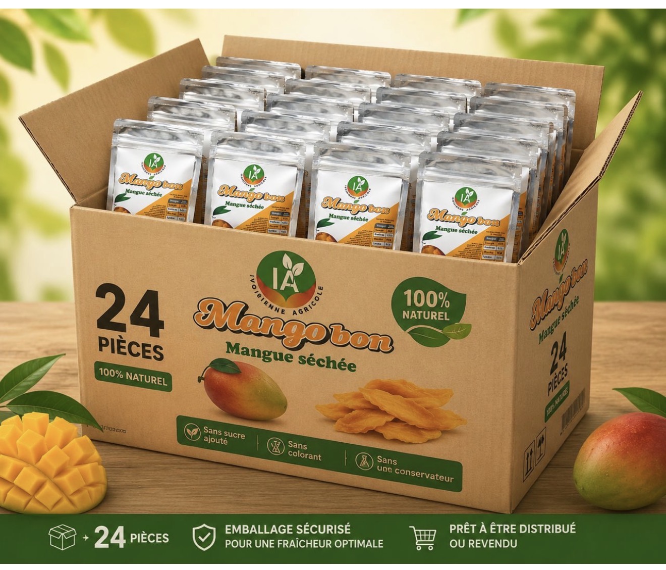 Carton Mangue Séchée (100g) - 24 pièces