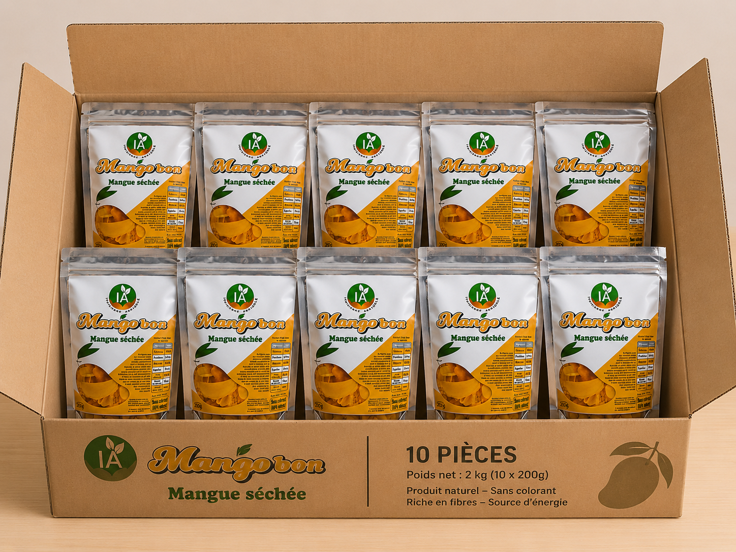 Carton Mangue Séchée (500g) - 10 pièces